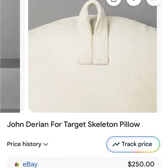 ~5.25 ft. Skeleton Pillow by designer John Derian - Picture 4 of 5